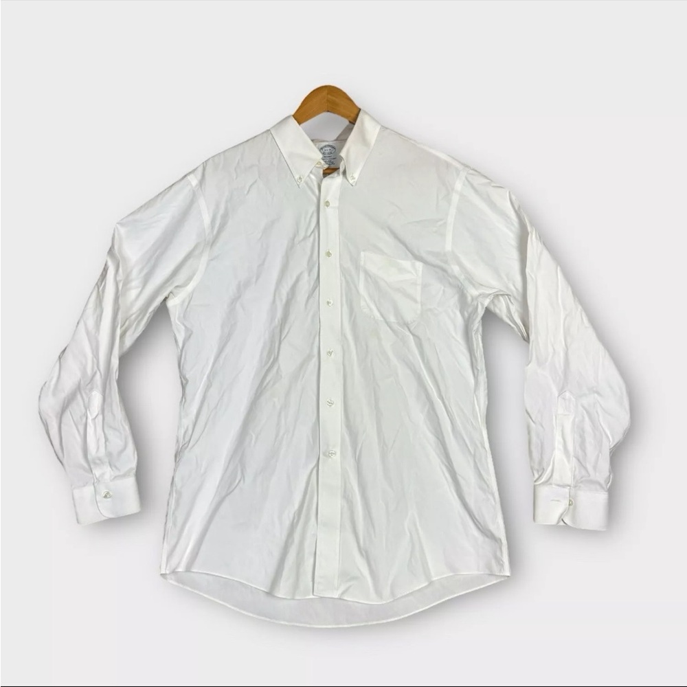 Brooks Brothers Regent Button Up Shirt Long Sleeve Mens 16.5 35 White Supima
